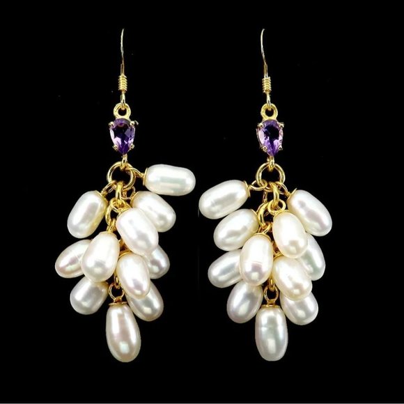 Pearl Earrings, Drop Dangle Earrings, Statement Earrings, Luxury Bridal Earrings - Picture 1 of 6